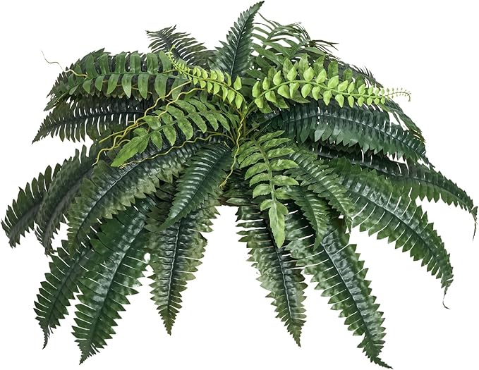 VEVOR Fake Ferns 2 Pcs, 39 Inch Artificial Boston Ferns Plants, Faux Fern with 35 Branches, Artificial Plants Large for Outdoors/Indoor Home, Office,Garden (Flowerpot Unincluded)