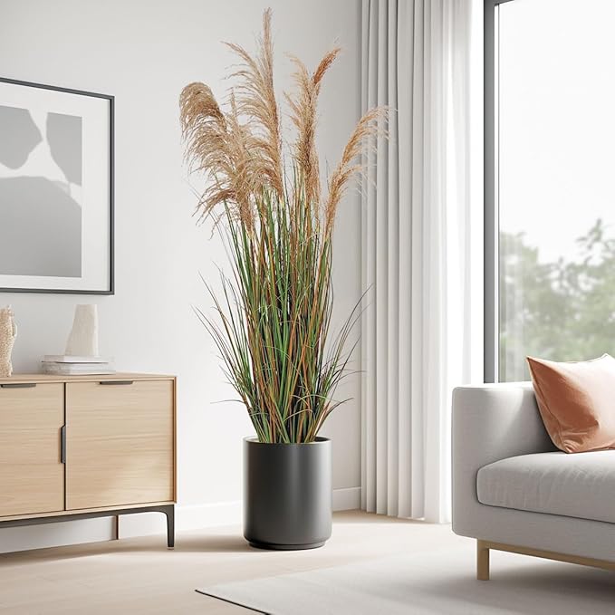 Alonfala - 69" (2-Pack) Pampas Grass Potted Plants - Artificial Faux Plants Featuring Tall Grass, Housewarming, and New Home Celebration. Elevate with Fake Plants, Ideal for Floor Decor