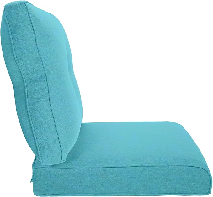 22x25/22x24 Outdoor Furniture Cushions Set of 6 - Comfortable Patio Chair Cushion for Rattan Wicker Dining Rocking Swivel Chairs Loveseat Couch L-Shape Sectional Sofa - Turquoise/Button