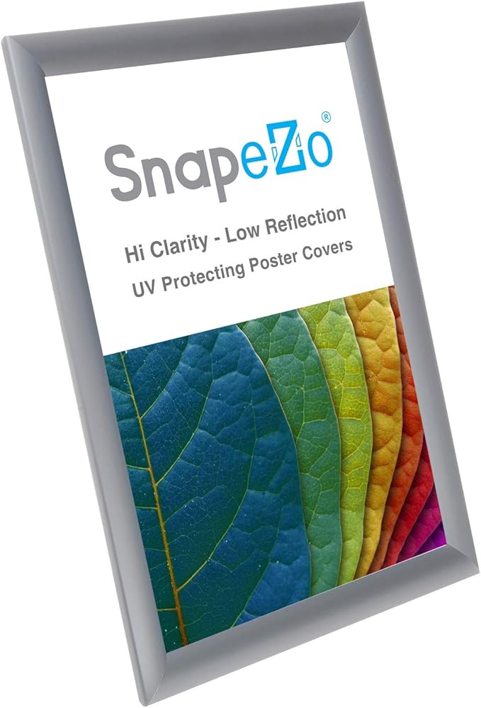 SnapeZo Silver Letter Frame 8.5x14 Inches, 1 Inch Profile, Front Loading Snap Display, Wall Mounted, Professional Series