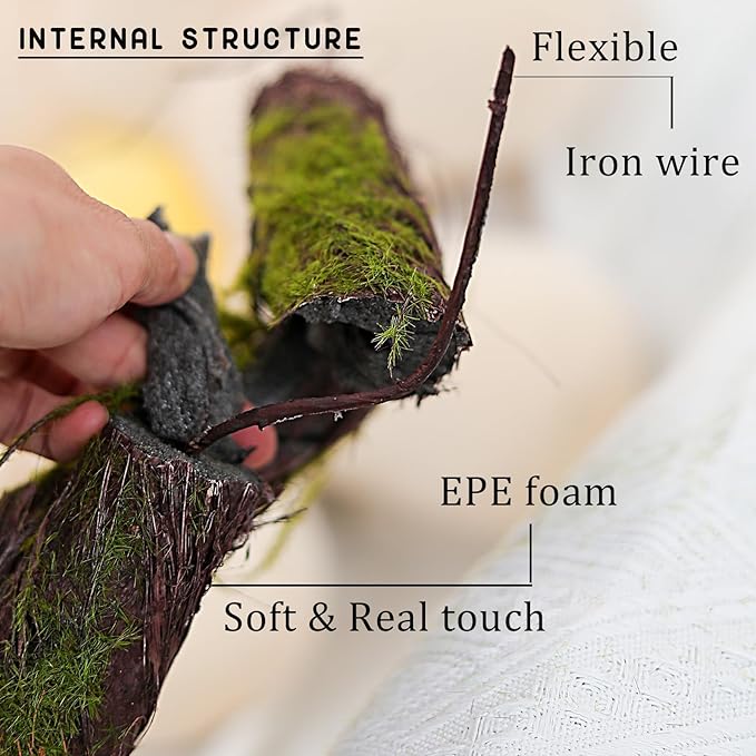74.8" Large Fake Cherry Blossom Tree Artificial Branches Vine Room Door Wall Ceiling Hanging Plants Twigs Rattan Thick Trunk for Garden Wedding X'Mas Halloween Outdoor Jungle Decoration