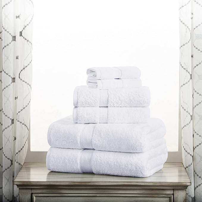BLUENILEMILLS BNM Premium Quality Egyptian Cotton Towels, 6-Piece Ultra-Soft Bathroom Towels |Super Soft Bath Towel| Hypoallergenic Hand Towel| Face Towels| Quick Dry, Saloon Hotel & Spa