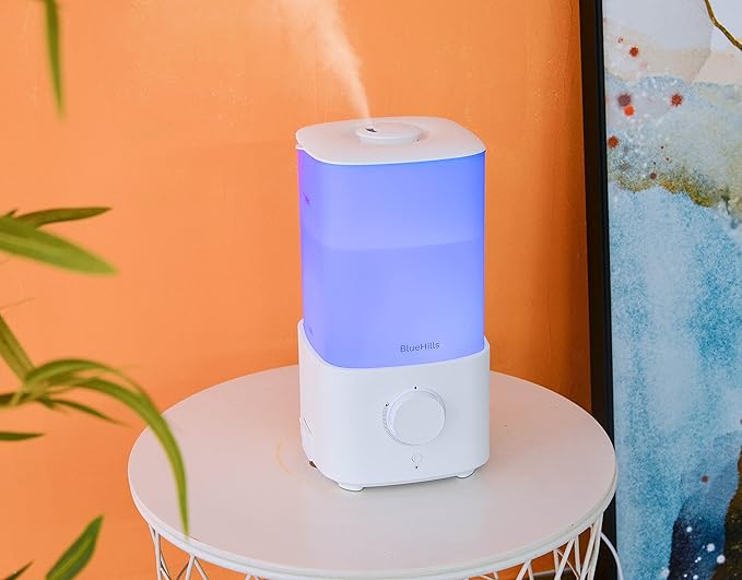 BlueHills Premium 2300 ML XL Large Essential Oil Diffuser Humidifier Combo for Large Room Home Huge Coverage Area 2 Liter Extra Big Capacity Huge Diffuser with Décor LED Lights Square White - L001