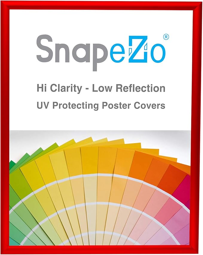 SnapeZo Poster Frame 18x24 Inches, Red 1 Inch Aluminum Profile, Front-Loading Snap Frame, Wall Mounting, Sleek Series