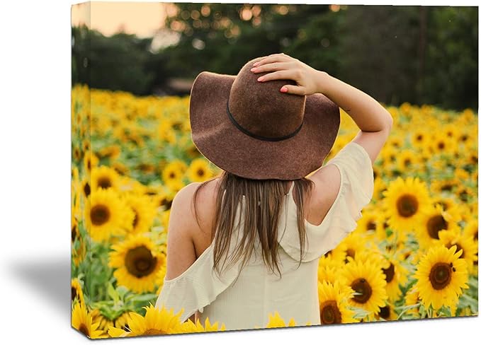 Looife Custom Wall Art Prints from Your Photo on 36x24in Canvas Personalized Wall Decor Paintings with Solid Wood Frame for Living Room Bedroom Kitchen and Office Ready to Hang