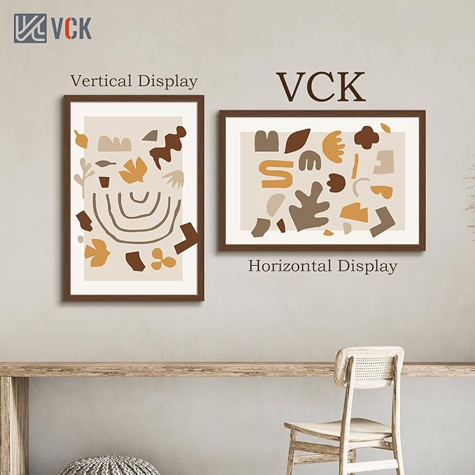 VCK 24x36 Poster Frame 5 Pack, Brown Wood Picture Frame, Exclusive Wood Grain, Wall Hanging