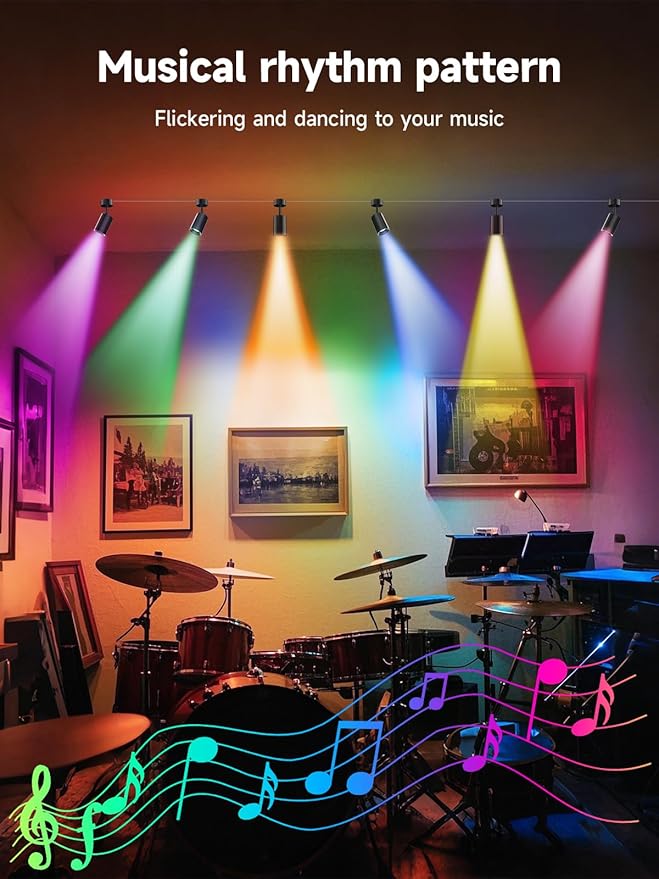 RGB Color Changing Spotlights - 16 Million Colors, App & Remote Control, Dimmable LED Downlights for Home Mood Lighting