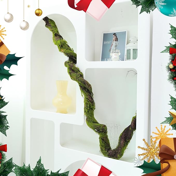74.8" Large Fake Cherry Blossom Tree Artificial Branches Vine Room Door Wall Ceiling Hanging Plants Twigs Rattan Thick Trunk for Garden Wedding X'Mas Halloween Outdoor Jungle Decoration