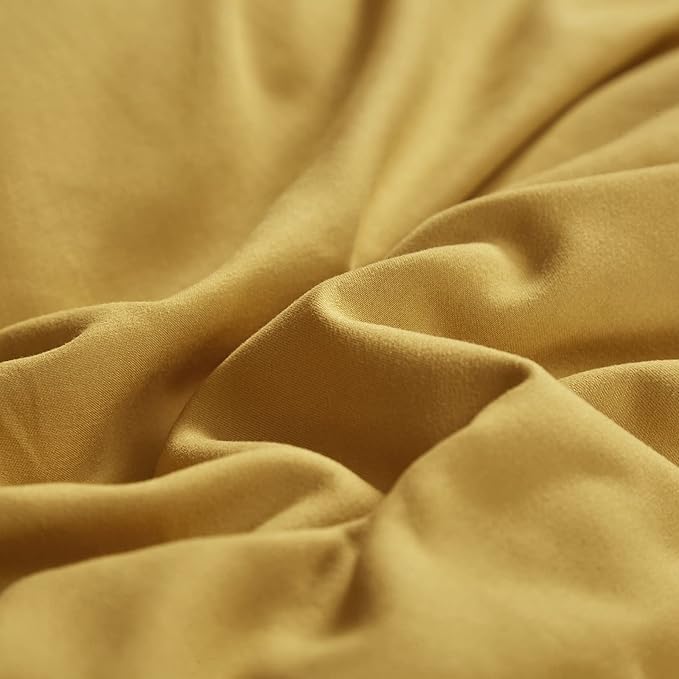 Luxlovery Mustard Yellow Comforter Set Full Modern Bright Yellow Bedding Comforter Set Full Soft Cozy Breathable Quilts for Adults Teens Kids