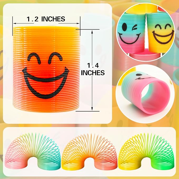 126 Pack Mini Spring Party Favors Toys Magic Fidget Stress Coil for Favor Carnival Prize Birthday Goodie Bag Stuffers for Kids Boys Girls