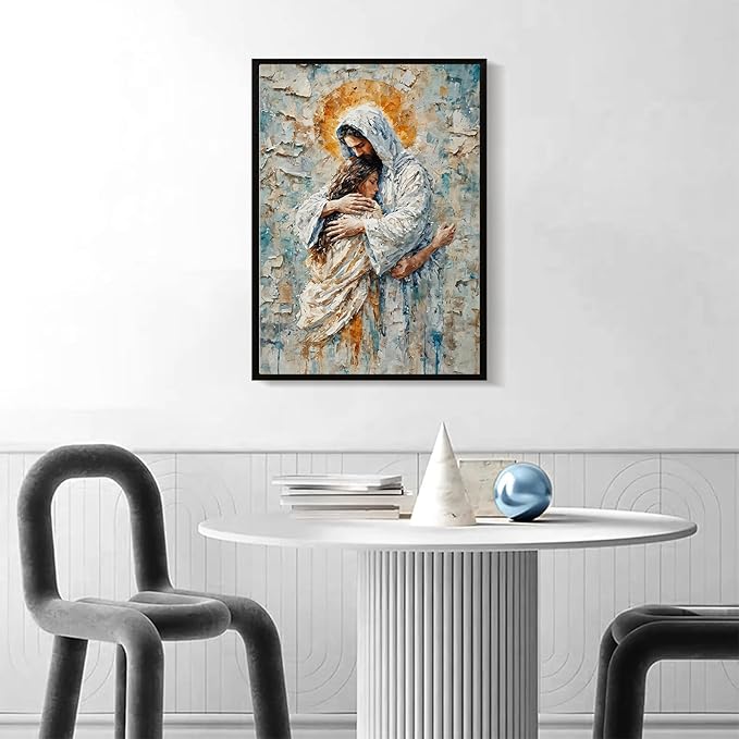 Christian Wall Art Print, Religious Scripture Biblical Decor, Faith-Based Inspirational Landscape with Cross, Digital Printed Canvas Poster for Church, Home Chapel, Prayer Room Decor
