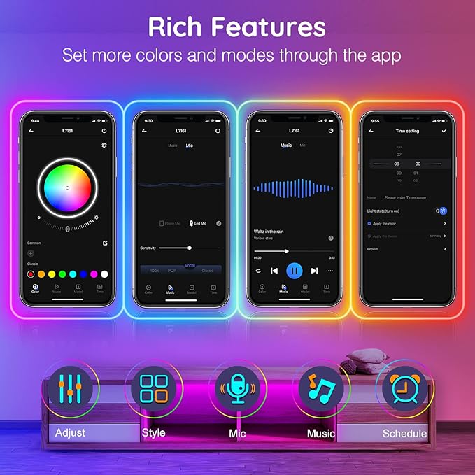AILBTON 50FT Led Neon Rope Lights Control with App/Remote,Flexible Led Rope Light,Multiple Modes,IP65 Outdoor RGB Lights Waterproof,Music Sync Gaming Led Neon Strip Light for Bedroom Decor (32.8FT)