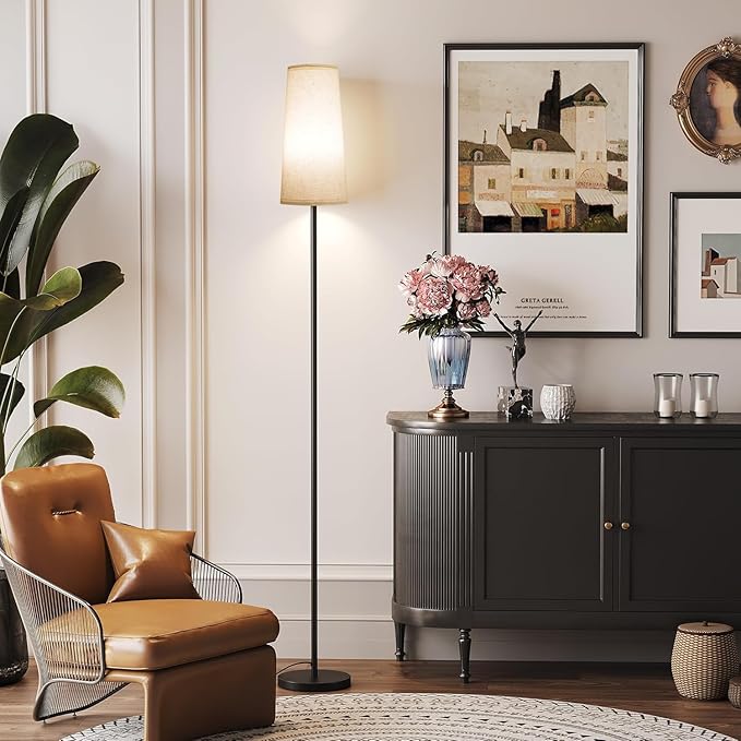 SUNMORY Floor Lamps for Living Room/Bedroom/Office, Standing Lamp with LED Bulb, 3 Color Temperature Tall Lamp, Suitable for Modern/Boho/Farmhouse and Other Home Decor Styles, Black Floor Lamp