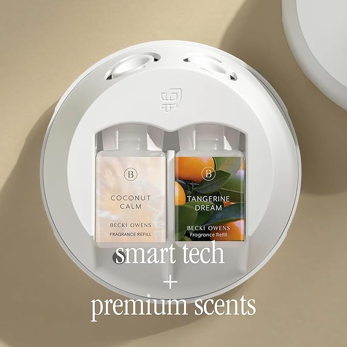 Pura Smart Home Fragrance Device Starter Set - Pura 4 - Scent Diffuser for Home - Includes Fragrance Aroma Diffuser - Square Box, Coconut Calm and Tangerine Dream Scent Refills
