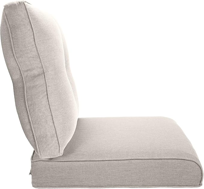22x25/22x24 Outdoor Cushions for Patio Couch Chairs Set of 3 - High Back Comfy Outside Seat Cushions for Lawn Wicker Dining Rocker Glider Loveseat 3-Seater Sectional Sofa - Beige/Button