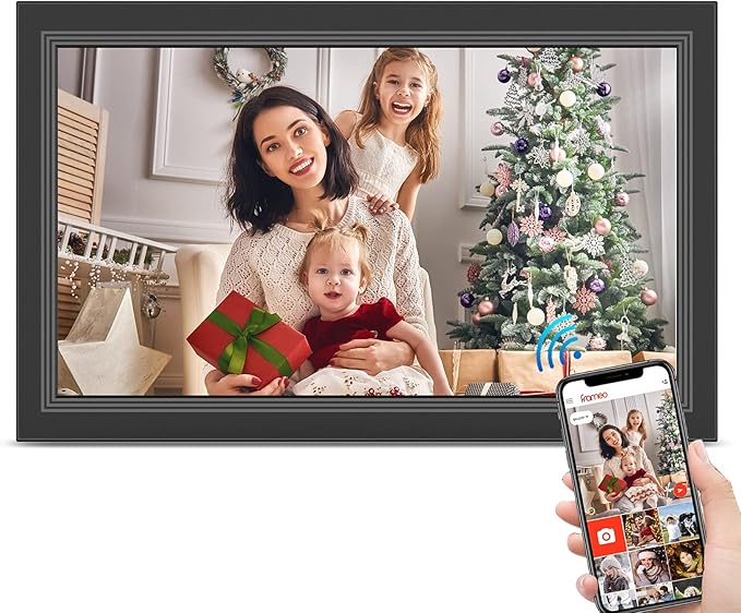 FRAMEO Digital Picture Frame- 15.6inch Digital Photo Frame with 1920 * 1080 IPS Touch Screen HD Disply,Built-in 32GB Storage,Wall-Mounted,Digital Frame Share Photos and Videos via Frameo App