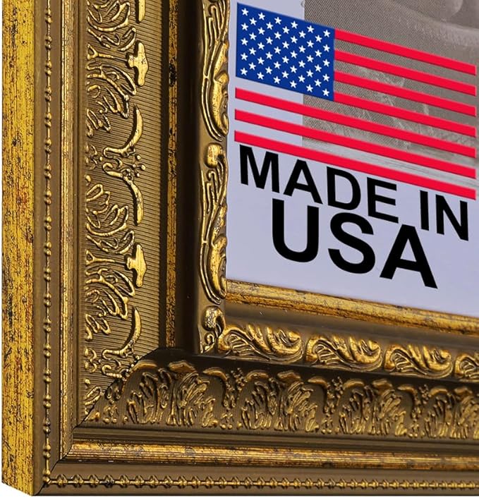 10 x 18 Frame 3-1/2" 10x18 Gold Frame.10x18 Poster Frame.10 x 18 Picture Frames for Wall Mounting.Large Ornate 18x10 Canvas Oil Painting Frames Gothic Vintage Antique Luxury 104.Baroque Wood Alternative-Polystyrene for Photo,Diploma,Puzzle,TV