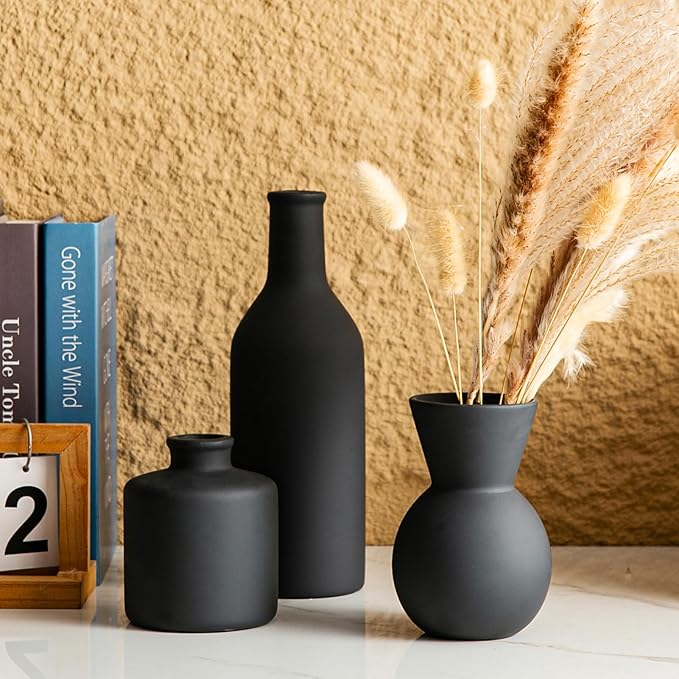 Modern Vases for Home Decor, Artificial Fake Flowers with Vase, Ceramic Vase for Centerpieces