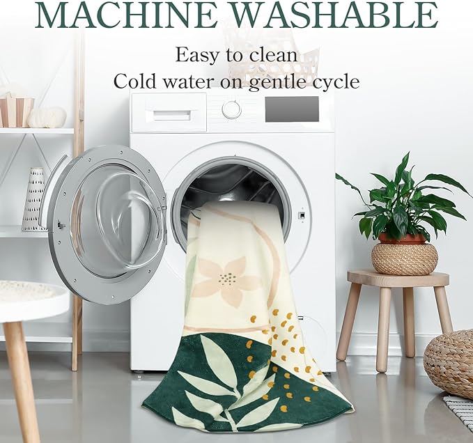 Lahome Green Hallway Runner - 2x6 Washable Kitchen Rug Boho Non-Slip Low-Pile Laundry Room Rug Soft Bathroom Runner Botanical Print Throw Carpet for Entrance Bedroom Living Room