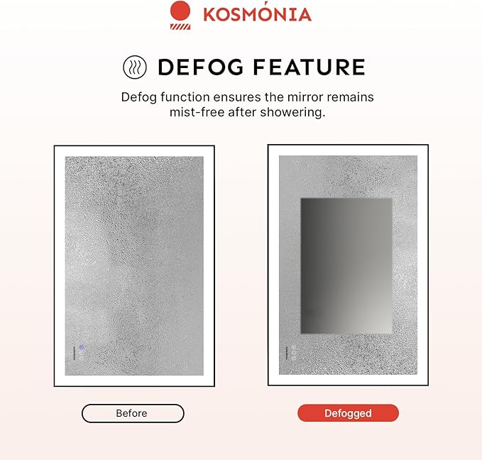 32x48'' LED Bathroom Mirror w/Light, Aluminum Frame, Dimmable Front & Backlit, Anti-Fog, Distortion Free, Light Memory, Tempered & Shatter-Proof Wall Mounted Vanity Silver Coating Mirror