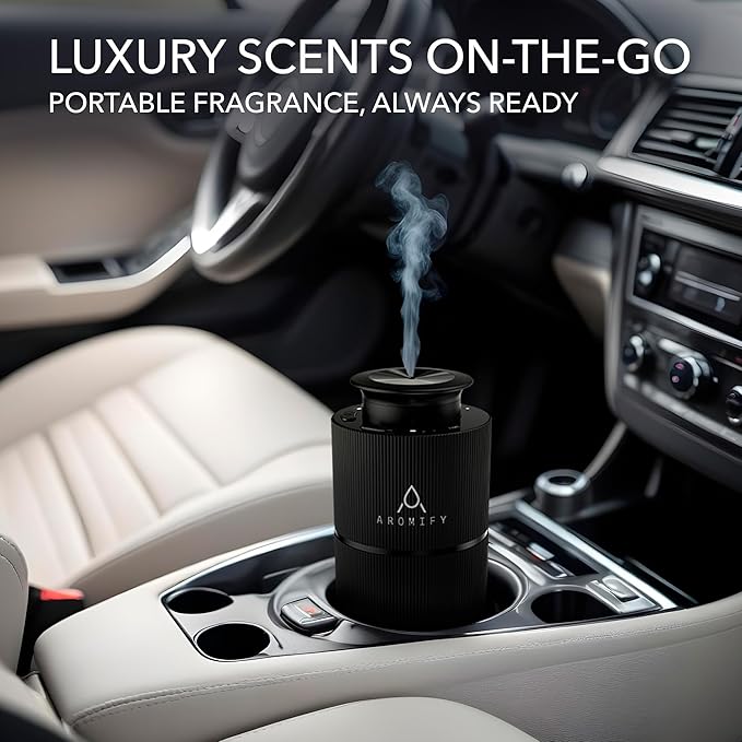 Scent Diffuser for Home, Car & Office, Waterless Essential Oil Diffuser with Cylinder Design, Compact & Portable Fragrance Diffuser, Rechargeable, Silent Running, No Residue