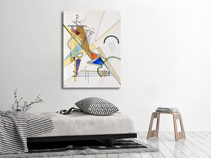 Wieco Art Large Canvas Prints Gewebe 1923 by Wassily Kandinsky Classic Art Reproductions Abstract Gallery Wrapped Canvas Wall Art for Living Room Home Decor and Wall Decorations