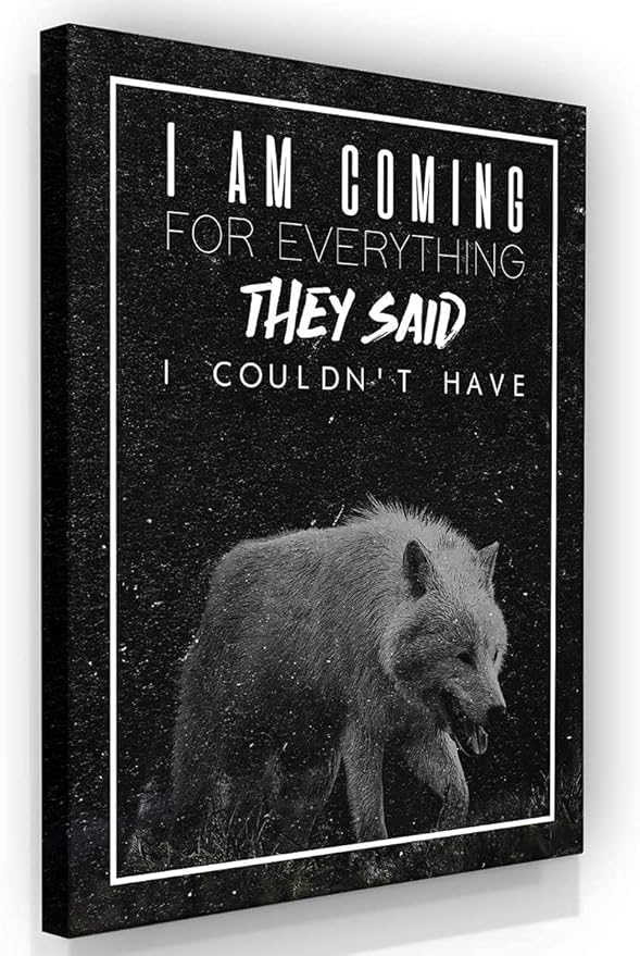 SuccessHunters Motivational Wolf Canvas Print House Office Decor Modern Art Home Inspiration Decoration Motivation Inspirational Entrepreneur Pop Culture (8 x 8 in)