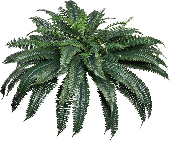 VEVOR Artificial Ferns 1Pcs, 47 Inch Artificial Boston Ferns Plants, Faux Fern with 88 Branches, Artificial Plants Large for Outdoors/Indoor Home, Office,Garden (Flowerpot Unincluded)