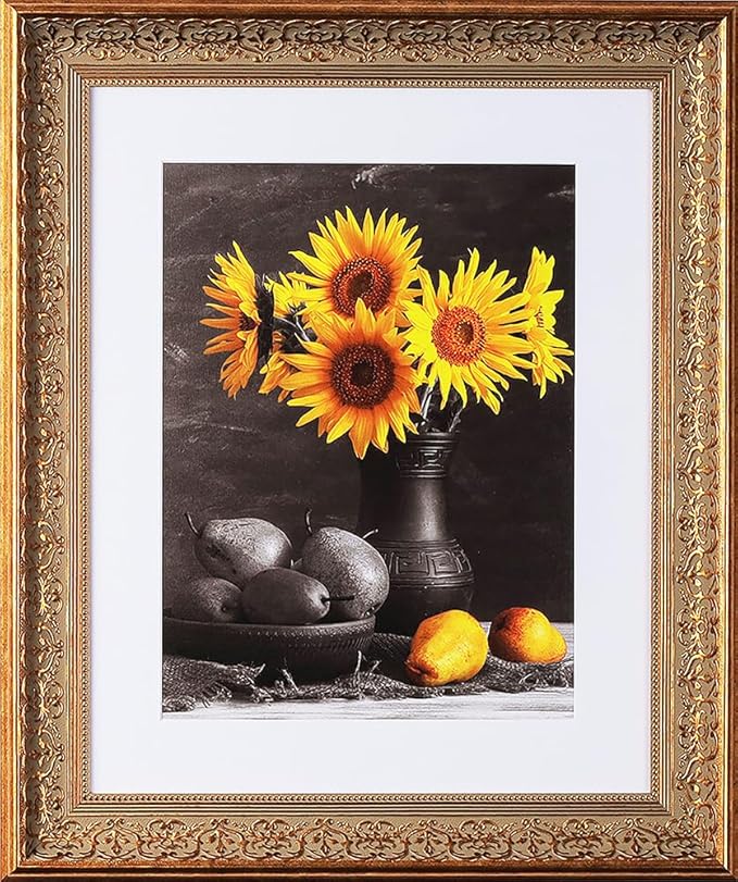 10 x 12 Frame 2-1/2" 10x12 Gold Frame.10x12 Poster Frame.10 x 12 Picture Frames for Wall Mounting.Large Ornate 12x10 Canvas Oil Painting Frames Gothic Vintage Antique Luxury 1556.Baroque Wood Alternative-Polystyrene for Photo,Diploma,Puzzle,TV