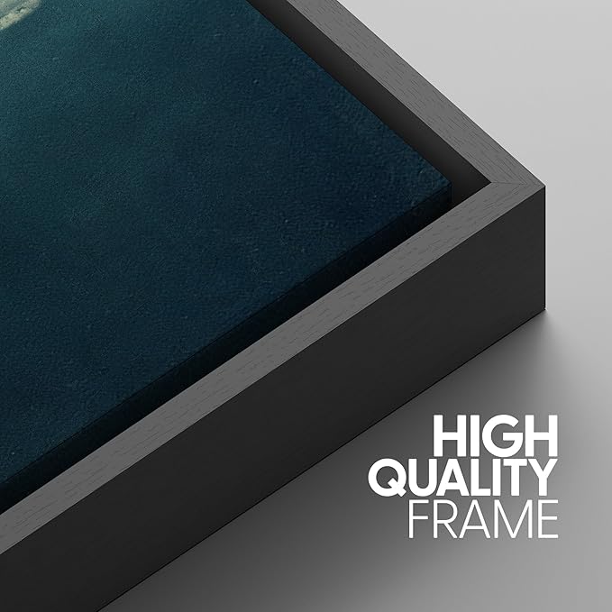 SIGNWIN 3 Piece Framed Canvas Wall Art A Series of White Clouds in The Blue Sky Nature Wilderness Illustrations Abstract Traditional Home Artwork Decoration for Living Room,Bedroom - 16"x24"x3 Black