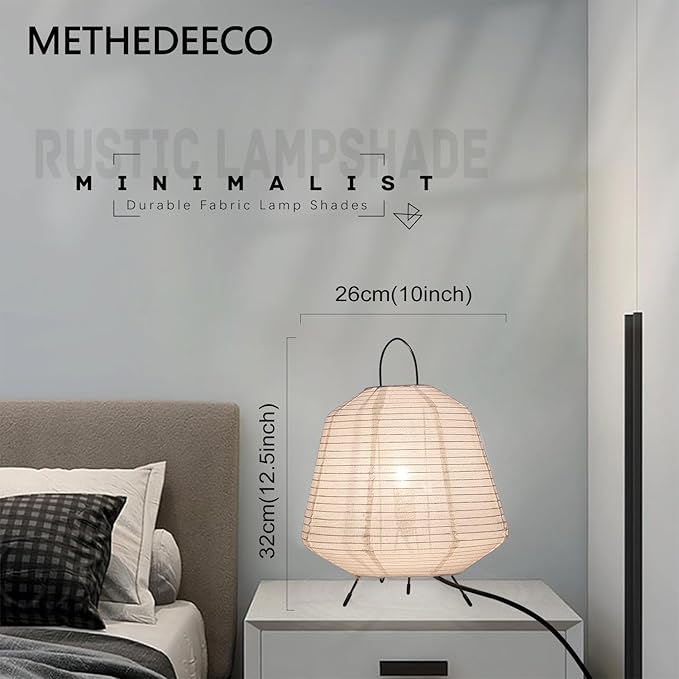 White Fabric table lampshade Handmade Minimalism Bedside Table Lamp Japans Chinese Lantern Lamp Suitable For Bedroom University Dormitory Office Desk