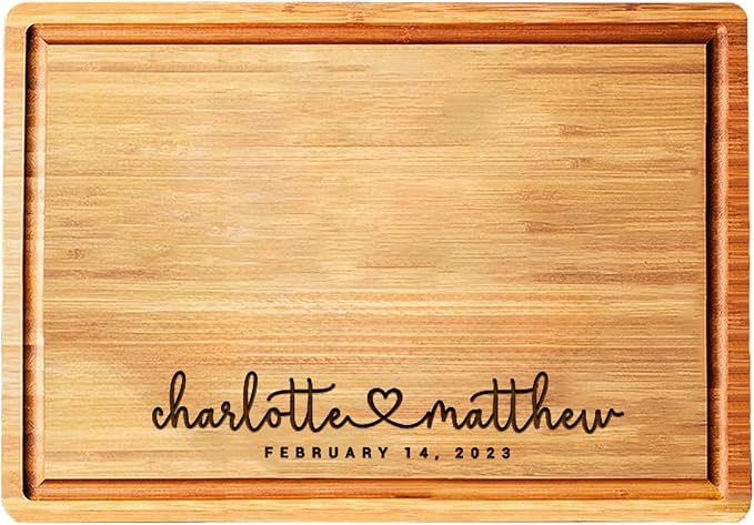 Personalized Wood Engraved Cutting Board - Valentines Day Gifts for Her - Unique Present for Wedding, Anniversary, Housewarming, Birthday, Holiday, or Romantic Gift Idea for Friends, Family, Mom, Dad
