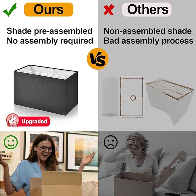 21" Touch Bedside lamps with 2 USB & AC Outlets, 3-Way Dimmable Bedside Table Lamps Set of 2 for Bedroom Living Room Office Reading, Black Shade Lamps for Night Stands, 5000K LED Bulbs Included