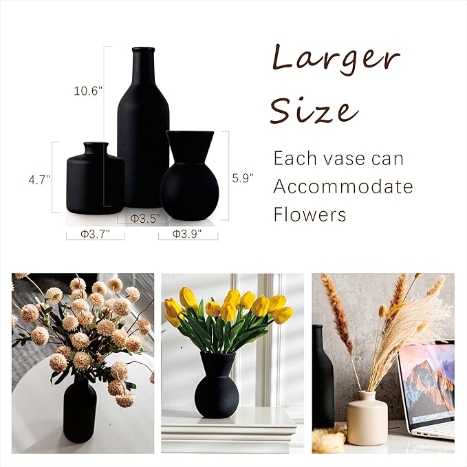 Modern Vases for Home Decor, Artificial Fake Flowers with Vase, Ceramic Vase for Centerpieces