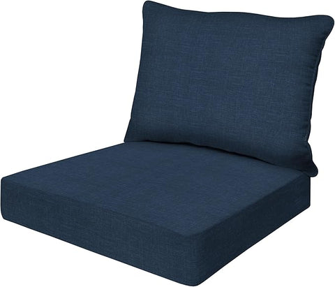 Honeycomb Outdoor Essentials Deep Seat, 24 x 24, Hampton Texture Navy Chair Cushion for Patio Furniture
