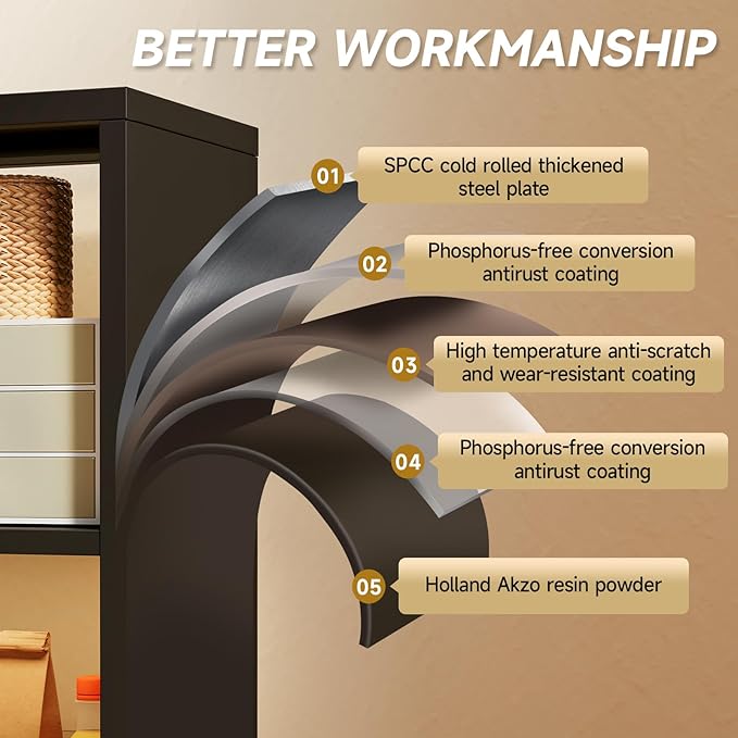 4 Cube Storage Organizer, Cubicle Open Back Decorative Book Shelf, 2-Tier Space Saving Storage Bookcase, Metal Display Shelf for Living Room,Office,Closet