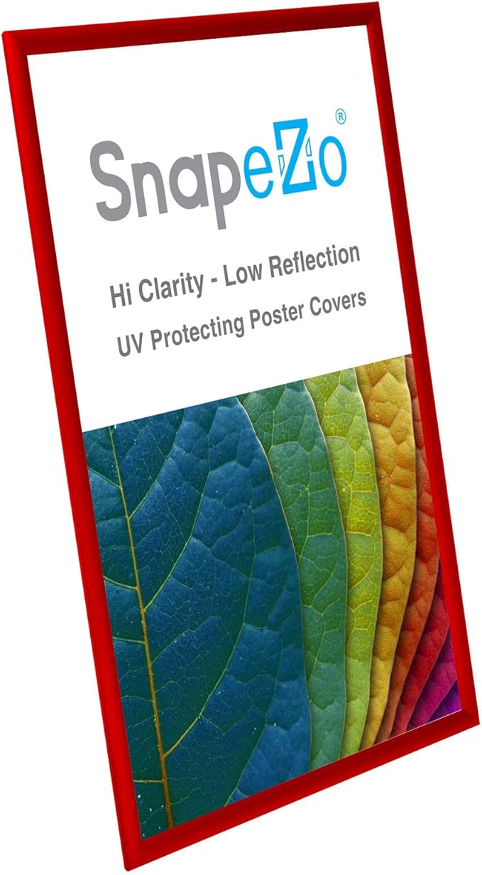SnapeZo Poster Frame 20x30 Inches, Red 1 Inch Aluminum Profile, Front-Loading Snap Frame, Wall Mounting, Sleek Series