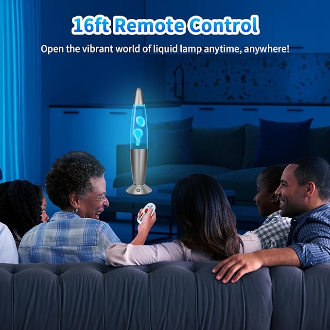 Liquid Motion Lamp with Remote, 17 Color Changing Night Light, 13.5 Inch RGB LED Table Lamp for Kids & Adults, Home Decor, Christmas, Party