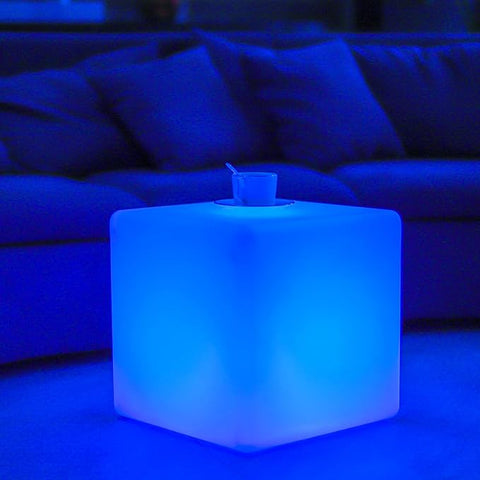 LOFTEK 20-inch LED Lighted Cube Table, Large Cube Chair Light, 16 RGB Colors Glowing Cube Seat w/Remote Cordless, Rechargeable, Waterproof, Home Outdoor Patio Pool Bar Stage Party Lighting Decoration