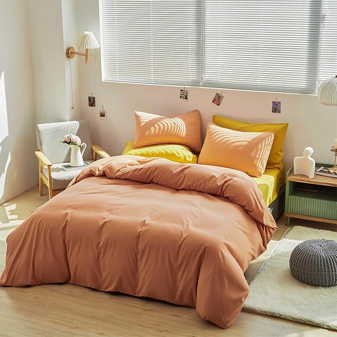 Pureant Peach Comforter Sets King Grapefruit Color Bedding Comforter Women Girls Luxurious Orange Pink Aesthetic Quilts Adults Teens Solid Coral Pink Modern Candy Bed Pure Peachy Pink Bed Blankets