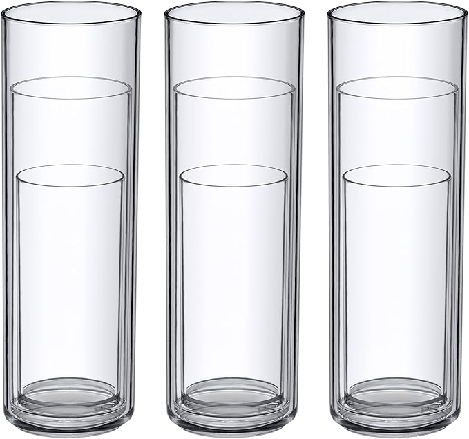 Amazing Abby - Viola Magra - Plastic Cylinder Vases (9-Piece Set), Acrylic Flower Vases for Wedding Centerpieces, Home Decorations, Office Ornaments, Shatter-Proof, 6" + 9" + 12" (H) (Not Glass)