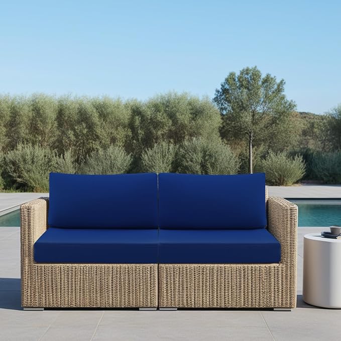 idee-home Outdoor Cushions for Patio Furniture, Waterproof Outdoor Seat Cushion Hampton Bay Deep Seat Replacement Cushions for Garden