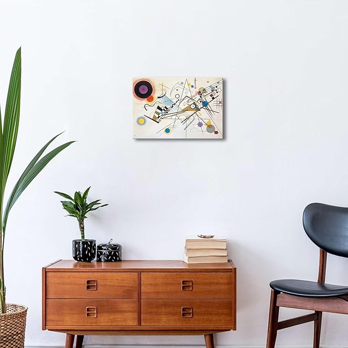 Wieco Art Canvas Wall Art Wassily Kandinsky Composition Viii Picture Print of Famous Paintings Canvas Prints Abstract Wall Art for Living Room Home Decor and Wall Decorations