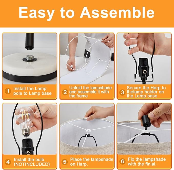 GyroVu Table Lamps Set of 2, Adjustable Height Bedside Marble with Pull Chain Nightstand Modern Lamp for Living Room Bedroom Office Bulbs Not Included(Black) Black Set of 2