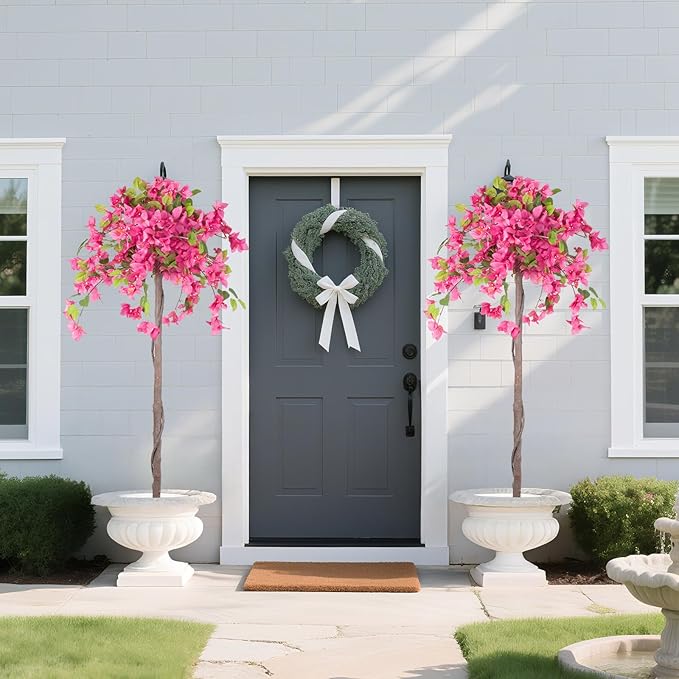 Romantic Season 4F Artificial Bougainvillea Tree, Faux Silk Bougainvillea Plant with Pot for Indoor Outdoor Decor, Tall Fake Tropical Tree for Home, Office, Patio, Balcony, Wedding Decoration
