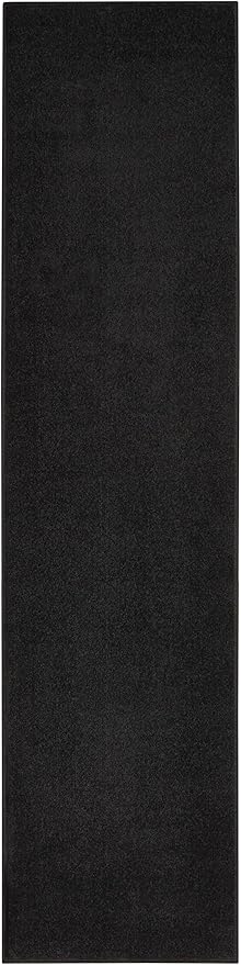 Nourison Home Essentials Indoor/Outdoor Black 2'2" x 14 Area Rug, Easy Cleaning, Non Shedding, Bed Room, Living Room, Dining Room, Backyard, Deck, Patio (2x14)