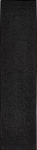 Nourison Home Essentials Indoor/Outdoor Black 2'2" x 14 Area Rug, Easy Cleaning, Non Shedding, Bed Room, Living Room, Dining Room, Backyard, Deck, Patio (2x14)