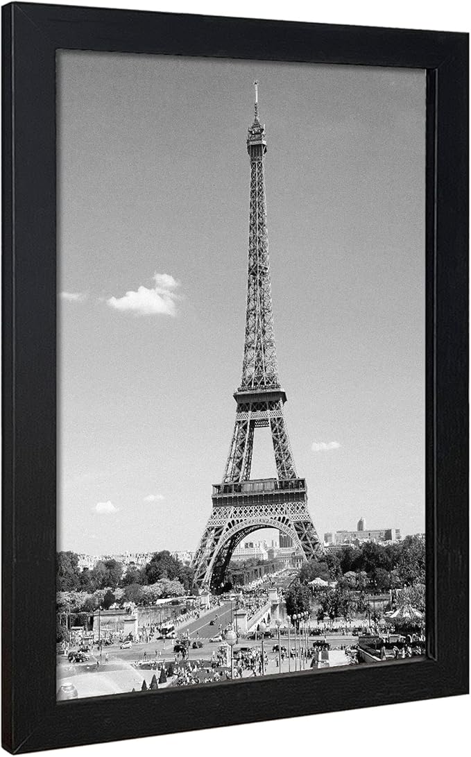 VCK 13x19 In Poster Frame Black Wood with Plexiglass Set of 5 Picture Frames without Mat for Wall Decoration
