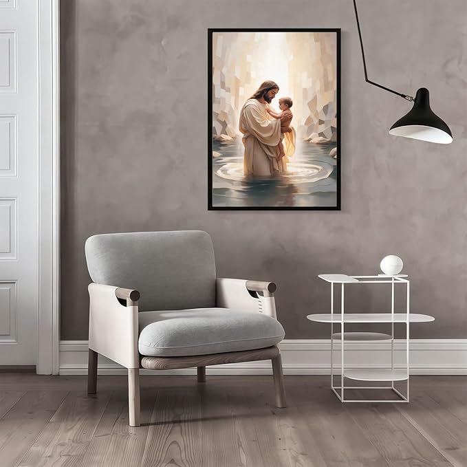 Christian Wall Art Print, Religious Scripture Biblical Decor, Faith-Based Inspirational Landscape with Cross, Digital Printed Canvas Poster for Church, Home Chapel, Prayer Room Decor