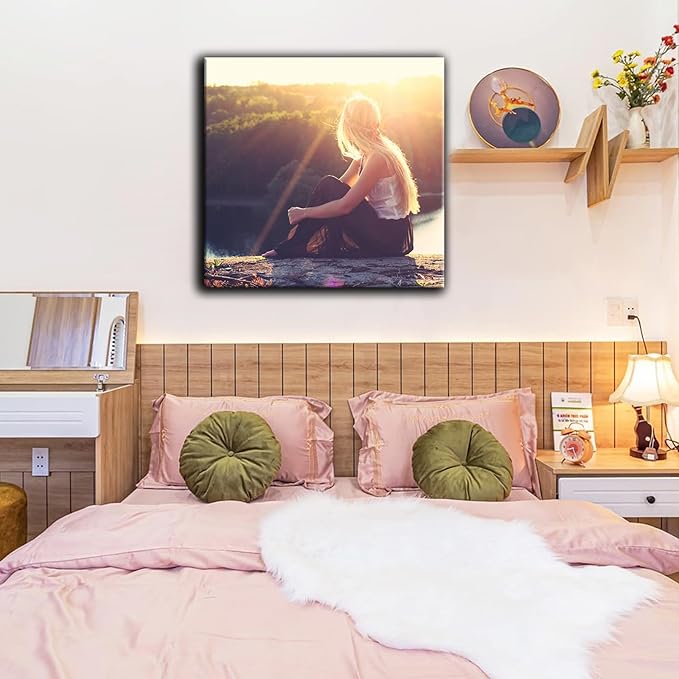 Looife Custom Canvas Prints, 12"x12" Personalized Wall Art with Your Photo on Canvas